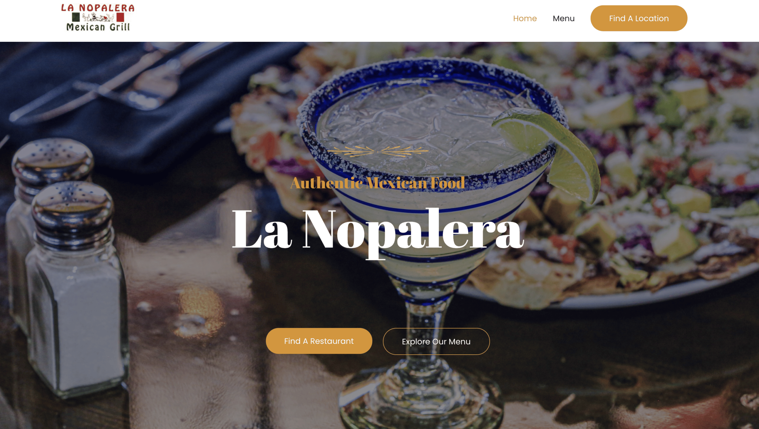 A Website Design for La Nopalera, a Mexican Restaurant.
