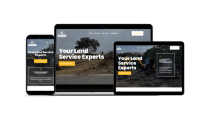 KO Excavation website displayed on mobile, laptop, and iPad screens