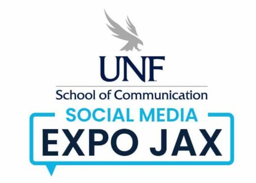 Logo for the University of North Florida School of Communication's Social Media Expo JAX event.