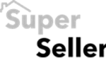 Logo reading "super seller" with a stylized house above the text, designed for digital marketing.